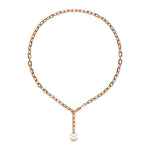 Liebeskind Berlin Halskette bestehend aus einer roségoldenen Y-Gliederkette mit einem Perlenanhänger; Produktbild
